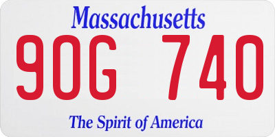 MA license plate 9OG740
