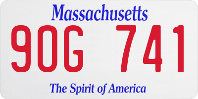 MA license plate 9OG741