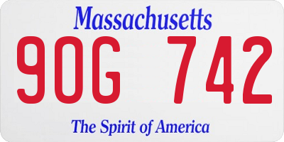 MA license plate 9OG742
