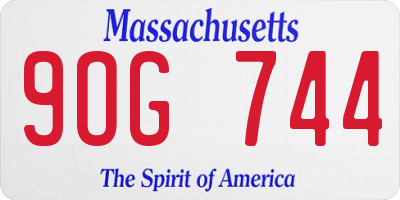 MA license plate 9OG744