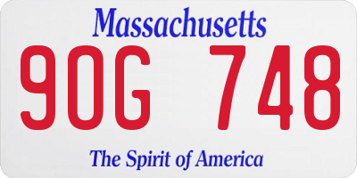 MA license plate 9OG748
