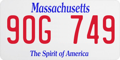 MA license plate 9OG749