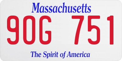 MA license plate 9OG751