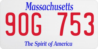 MA license plate 9OG753