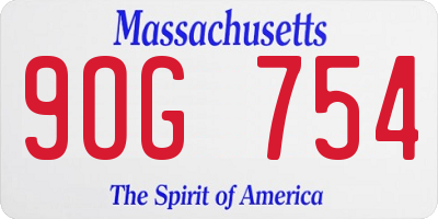 MA license plate 9OG754