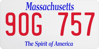 MA license plate 9OG757