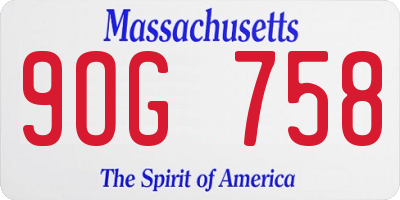 MA license plate 9OG758