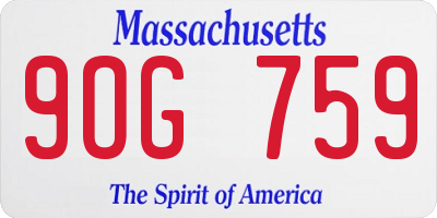 MA license plate 9OG759