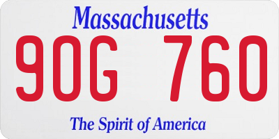 MA license plate 9OG760