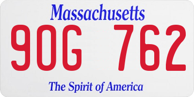 MA license plate 9OG762