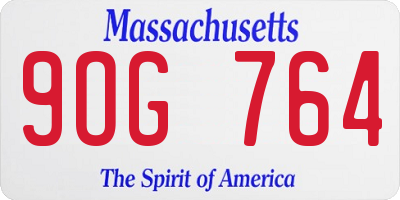 MA license plate 9OG764