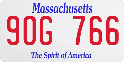 MA license plate 9OG766