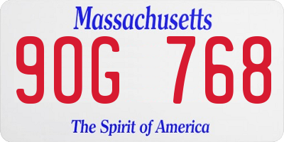 MA license plate 9OG768