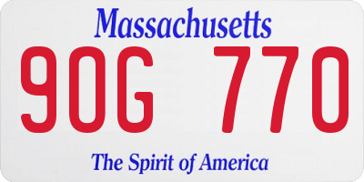 MA license plate 9OG770