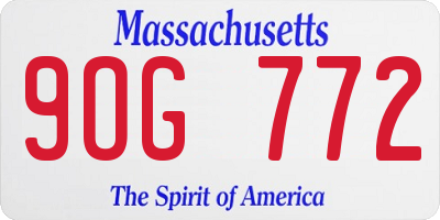 MA license plate 9OG772
