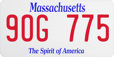 MA license plate 9OG775