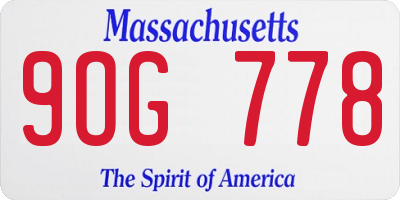 MA license plate 9OG778