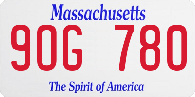 MA license plate 9OG780