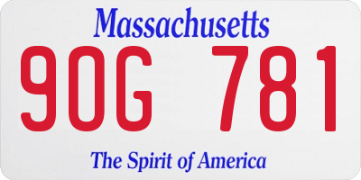 MA license plate 9OG781
