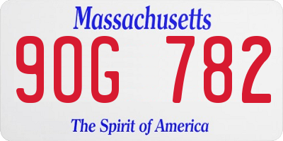 MA license plate 9OG782