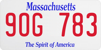 MA license plate 9OG783