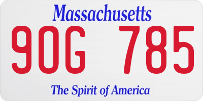 MA license plate 9OG785