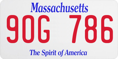 MA license plate 9OG786