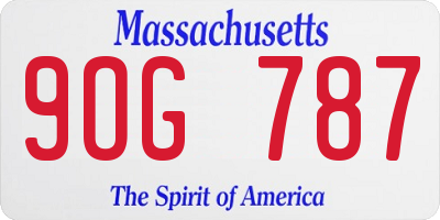 MA license plate 9OG787