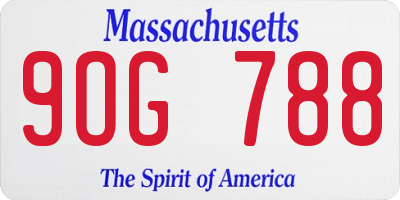 MA license plate 9OG788