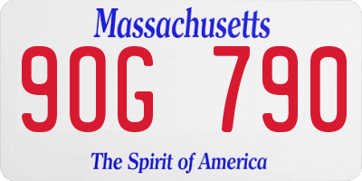 MA license plate 9OG790