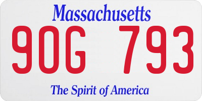 MA license plate 9OG793