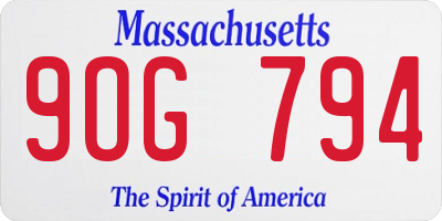 MA license plate 9OG794