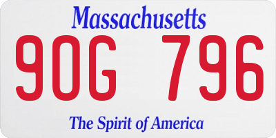 MA license plate 9OG796