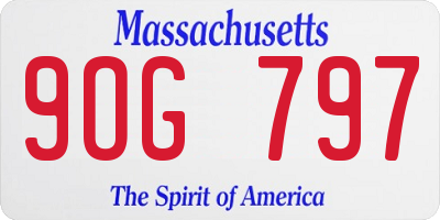 MA license plate 9OG797