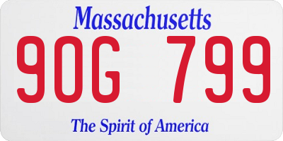 MA license plate 9OG799