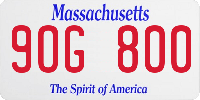 MA license plate 9OG800