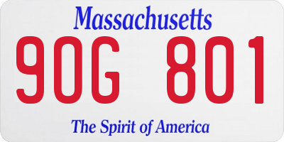 MA license plate 9OG801