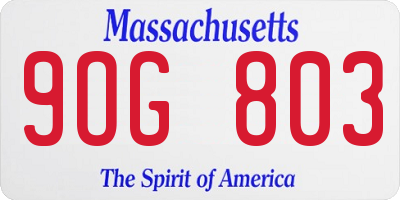 MA license plate 9OG803