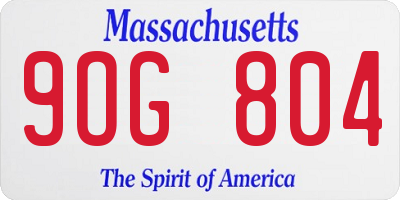 MA license plate 9OG804