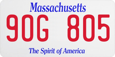 MA license plate 9OG805