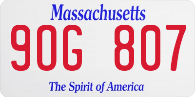 MA license plate 9OG807
