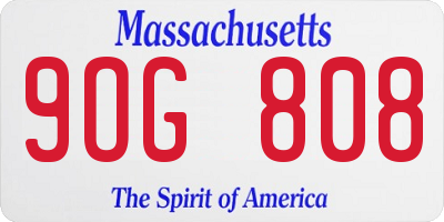 MA license plate 9OG808