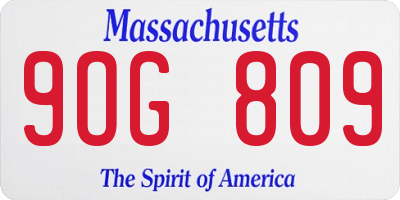 MA license plate 9OG809