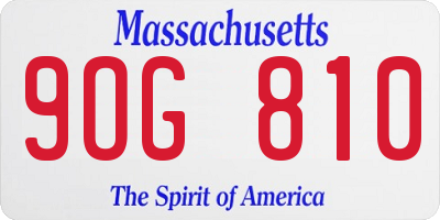 MA license plate 9OG810