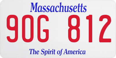 MA license plate 9OG812