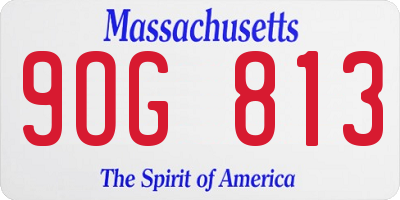 MA license plate 9OG813