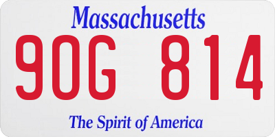 MA license plate 9OG814
