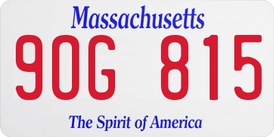 MA license plate 9OG815