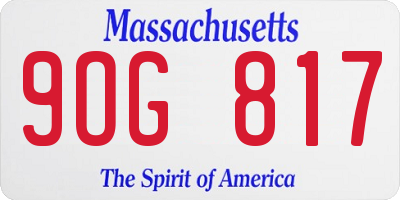 MA license plate 9OG817