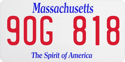 MA license plate 9OG818